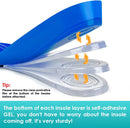 Skyfoot 3/4 Length 4 Layers Adjustable Height Increase Insoles - Blue - Medium: Women 5-9, Men 6-8 — 4