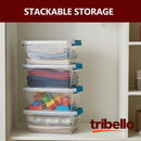 Tribello Clear Plastic Storage Bins with Lids Stackable Storage Bins (15 Quart) — 4