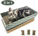 Cat Scratcher Cardboard Scratching Pads Scratch Lounge Bed with Catnip 3PCS Reversible Corrugated Cardboard with Scratch Box — 5