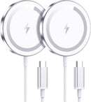 for Apple Mag-Safe Charger 2 Pack, Magnetic Wireless Charger, Silver photo 1