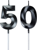 Bailym Black 50th Birthday Candles, Number 50 Cake Topper for Men Birthday Decorations Party Decoration — 1