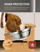 Vantic Elevated Dog Bowls, Raised Dog Bowl Stand Adjustable Small, Natural