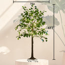 Hairui Artificial Ficus Silk Tree Lights 6FT 264 LED Fairy Lights, Faux Plant Tree with Lights for Home Room Spring Summer Christmas Decoration Indoor — 3