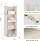 YOUDENOVA Hanging Closet Organizer and Storage for Clothes, 4-Shelf, Beige — 3