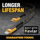 DEWALT Heavy Duty USB to Lightning Cable [Apple Mfi Certified] Durable, 4FT 3