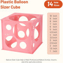 Auihiay Plastic Balloon Sizer Box Cube, Pink Balloon Sizer(2-10 Inch) | 14 Holes — 2