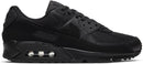Nike Men's Air Max 90 Leather Low-Top Sneakers - Black/Black/White — 5