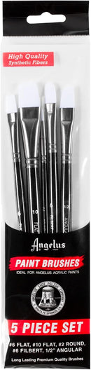 Angelus Paint Brush Set Round Flat Angular Artist Acrylic Paint Brush Set Shoe paint Brush set (5 pcs) — 6