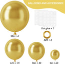 RUBFAC Gold Balloons Different Sizes Chrome Gold Balloon Arch Kit 129pcs — 2