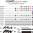 Copic Markers 9-Piece Multiliner Inking Pen Set B-2, Black (MLB2) | 9 Pens — 6