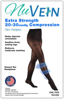 NuVein Sheer Compression Pantyhose, 20-30 mmHg Support, Women's Sheer Nylon Hosiery Tights, Black, X-Large | 20 - 30 mmHg — 4