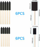 12 Pcs Foam Paint Brushes Set, 1" & 1.5", for Painting, Staining, Varnish | 12PCS 1"&1.5" — 2