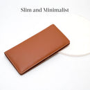 Bveyzi Ultra Slim Thin Leather RFID Blocking Credit Card Holder Bifold Clutch Wallets for Women - Brown - Leather — 2