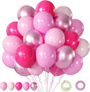 Pink Balloons Metallic Pink Balloon, 60Pcs 12Inch Chrome Deep Light Pearl Hot Pink Latex Balloons for Birthday,Wedding,Baby Shower,Galentines day Decorations — 1