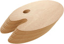 12 Pack Unfinished Wood Palette 12 x 9 inch Wooden Oval Painting Palette for Crafts — 6