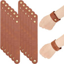 OLYCRAFT 12pcs Adjustable Leather Bracelets 8.6x1 Inch Blank Genuine Leather Snap Bracelets Blank Leathers Cuff Bracelet Leathers Wristband Brown Bracelet for DIY Craft Jewelry Making — 1