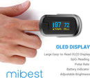 mibest OLED Finger Pulse Oximeter, O2 Meter, Dual Color White/Black — 2