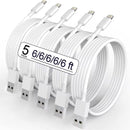 5 Pack(6FT)Original[Apple MFi Certified] iPhone Charger,Lightning Cable Fast Charging Cord iPhone Charger Cable USB Cable Compatible iPhone 13/12/11 Pro Max/Mini/XS MAX/XR/XS/X/8/7/Plus/6 iPad AirPods 1