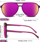KUGUAOK Polarized Aviator Sunglasses for Women Men Sports Style UV400 Protection Running Sun Glasses Vintage Trendy Shades | Black+leopard+green Frame Red+purple — 6