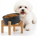 Petygooing Black Raised/Elevated 15°Slanted Ceramic Dog Bowl for Small Breeds,Tilted Anti Slip Pet Feeding Bowl,Food Water Dish with Stand for Cats and Small Dogs Puppy 13.5 OZ (5.1In /1.7 Cups) — 1