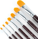 Transon 7pcs Artist Filbert Paintbrush Set for Acrylic Watercolor Gouache Oil and Body Painting — 5