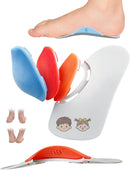 Guamar Removable Arch Support Inserts for Kids: 3 Height Adjustable Orthotic Insoles for Flat Feet Overpronation High Arch Supination Pain Relief Supports Alignment Posture in Children 3/4 — 1