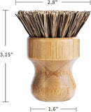 Palm Pot Brush- Bamboo Round 3 Packs Mini Dish Brush Natural Scrub Brush Durable Scrubber Cleaning Kit with Union… — 3