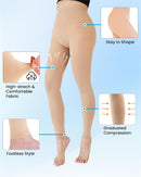 Medical Compression Leggings for Women, 15-20 mmHg Compression Pantyhose | 4X-Large | Beige — 3