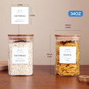 CZZGSM 6 Pack Square Kitchen Storage Jars with Airtight Bamboo Lids and 132…