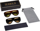 Trendy Aviator Sunglasses Womens Mens Oversized 90s Shades AR82372 | 04. Brown/Green+black/Brown | 56 Millimeters — 5