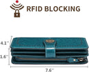 SENDEFN Wallets for Women Leather Credit Card Holder with RFID Blocking Large Capacity Wristlet — 4