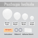 Voircoloria 130pcs White Party Balloons Garland Arch Kit, 18 12 10 5 Inch | 03 White | 5/10/12/18 inch - 130pcs — 2