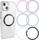 6 Colors Universal Metal Rings Compatible with Magsafe Magnetic Wireless Charger, Adapter Ring Sticker for Cell Phone Case Magnet Wireless Charging, Compatible with iPhone 16/15/14/ Samsung Galaxy photo 1