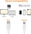 Amazon Basics USB-C to Lightning Charger Cable, Apple MFi Certified for iPhone 14 13 12 11 X Xs Pro, Pro Max, Plus, iPad, Fast Charging, High Speed Data Sync, 6 ft, White 2