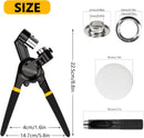 Heavy Duty Grommet Tool Kit with 1/2 Inch Die and 300 Sets of 12MM Grommets,Handheld Manual Eyelet Tool Rivet Press Punch Pliers for Leather Canvas Fabric | 1-Die Set: 1/2" — 5