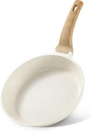 CAROTE 8 Inch Non Stick Frying Pan, Cream White Granite Skillet