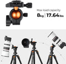 K&F Concept 64 inch/163cm Lightweight Aluminum Travel Camera Tripod photo 4
