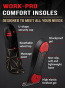 CRUVHEAL Work Pro Boot Insoles Men – Low Arch Shock Absorption (Black, L) — 7
