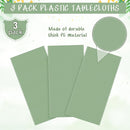 3Pack Sage Green Plastic Tablecloths for Rectangle Tables, Light Green Disposable Tablecloth, Waterproof Sage Green Table Cover for Birthday Bridal Wedding Baby Shower Party Decorations, 54 X 108Inch | 3 Pack — 4