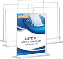6 Pack Acrylic Sign Holder 8.5 x 11, Double-Sided Clear Sign Holder Plastic Stands for Display, T Shape Acrylic Table Sign Stands for Office Store Restaurants Wedding Party Decoration | Vertical 6 Pack 8.5x11 — 1