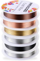 PAXCOO 6 Pack Jewelry Beading Wire for Jewelry Making Supplies and Craft (24 Gauge) — 2