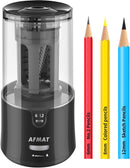 AFMAT Electric Pencil Sharpener - Auto Stop, Super Sharp & Fast, Plug in Pencil Sharpener for 6-12mm No.2/Colored Pencils - Classroom/Office/Home PS92 | Black — 1