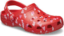 Crocs Unisex Adult Classic Clog - Seasonal Graphic – Cherry Red/Hearts & Butterflies — 4