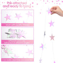 Patelai 130 ft Star Garland Banner Decor,Iridescent Pink | 130 feet — 3