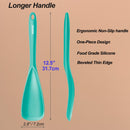 Vovoly Cooking Spoons, Nonstick Silicone Spatula Spoon, 2 pcs, Teal, 12.6" — 2