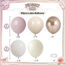 Dusty Pink Beige Balloons, 60Pcs Girls Women Pastel Birthday Party Balloons | Pink White — 2