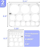 Mr. Pen- Circle Template, 2 pcs, Large and Small Size, Circle Stencil — 2