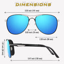 GQUEEN Classic Pilot Polarized Sunglasses Men Women Retro Shades UV400 MOS1 | F Black Frame/Blue Lens | Model F — 6