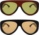 Trendy Aviator Sunglasses Womens Mens Oversized 90s Shades AR82372 | 04. Brown/Green+black/Brown | 56 Millimeters — 3