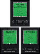 Arches Watercolor Paper Pad, 140 Pound, Cold Press, 9"x12", 12 Sheets/Pack, Case of 3 Packs | 9"x12" (Pack of 3) — 1